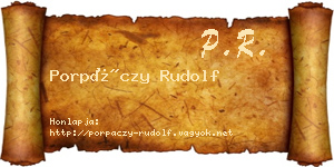 Porpáczy Rudolf névjegykártya