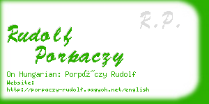 rudolf porpaczy business card